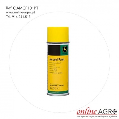 Spray de tinta aerosol com tampa amarela e rótulo amarelo e verde