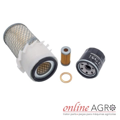 Conjunto de filtros para máquina agrícola com fundo branco
