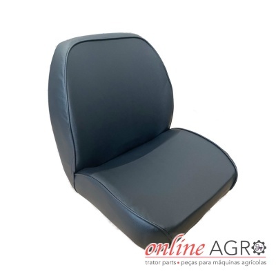 Assento preto para máquina agrícola sobre fundo branco com logótipo online AGRO