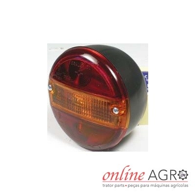 Luz traseira redonda vermelha e laranja para máquinas agrícolas