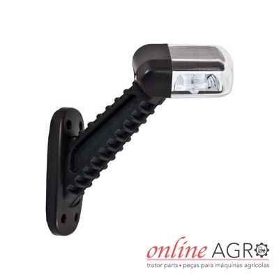 Luz de presença veículo agrícola com suporte preto e lente transparente