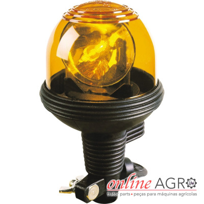 Luz amarela para máquina agrícola com base preta