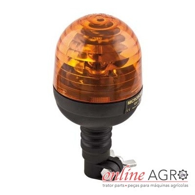 Luz de sinalização laranja com base preta e logo online AGRO
