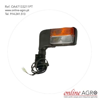 Luz para máquinas agrícolas preta com lente laranja e transparente