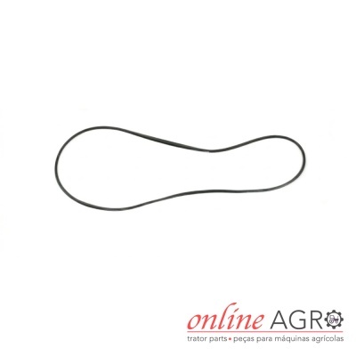 Correia preta em forma oval alongada sobre fundo branco com logotipo online AGRO
