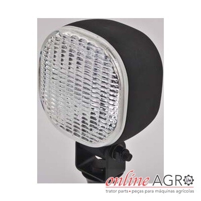 Luz de trabalho preta com lente transparente texturizada quadrada