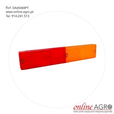 Luz traseira retangular vermelha e laranja para maquinaria agrícola