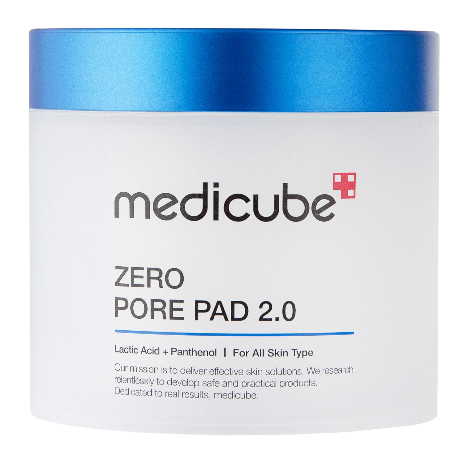 Frasco de creme Medicube Zero Pore Pad 2.0 com tampa azul