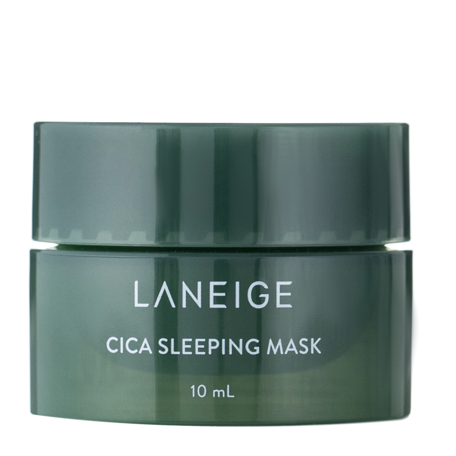 Frasco pequeno verde escuro opaco de máscara de dormir Cica Sleeping Mask Laneige 10 mL