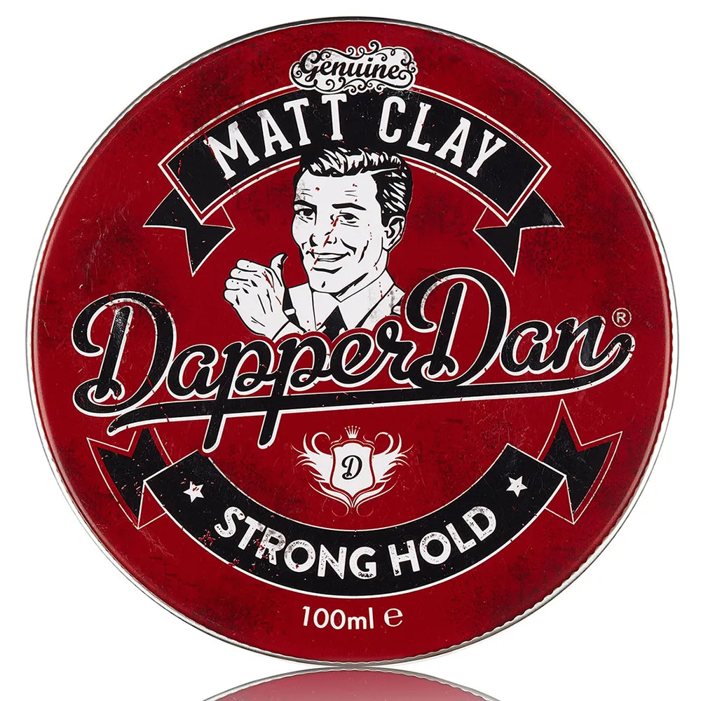 Recipiente metálico redondo vermelho para pomada de cabelo Dapper Dan