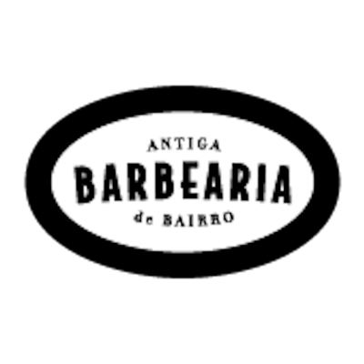 Logótipo oval preto e branco com texto