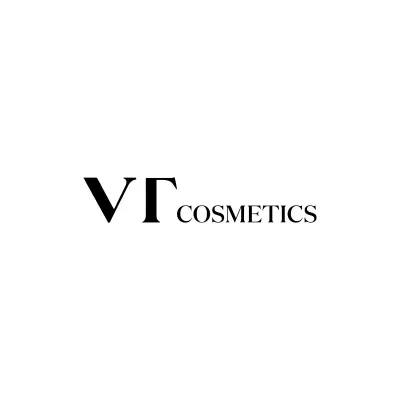 Logótipo VT COSMETICS em texto preto sobre fundo branco