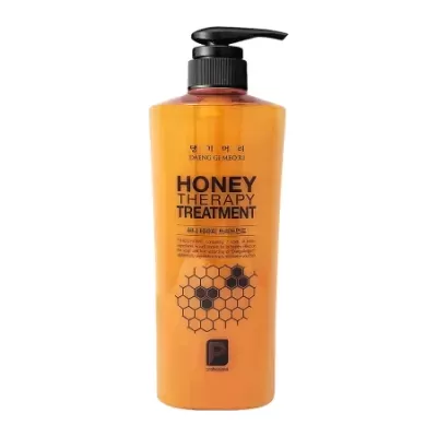 Frasco de tratamento capilar HONEY THERAPY TREATMENT laranja com doseador preto