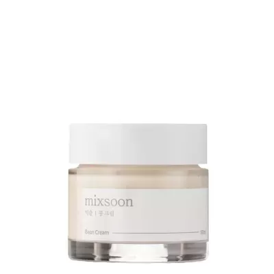 Frasco de creme facial Mixsoon Bean Cream com tampa branca