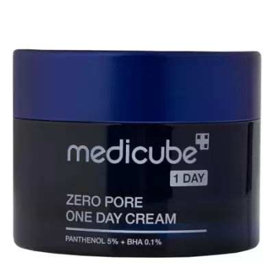 Frasco azul escuro com tampa azul creme Medicube One Day