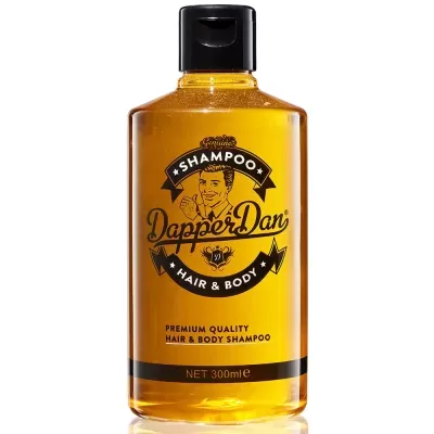 Frasco de champô Dapper Dan para cabelo e corpo, 300ml.