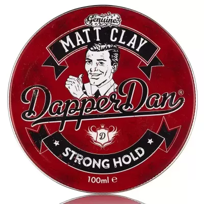 Recipiente metálico redondo vermelho para pomada de cabelo Dapper Dan