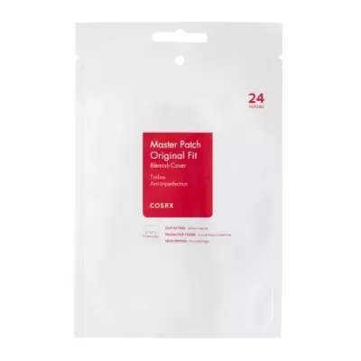 Embalagem branca de Master Patch Original Fit COSRX com selo vermelho