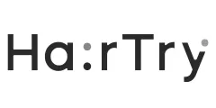 Logótipo Ha:rTry com texto preto sobre fundo branco