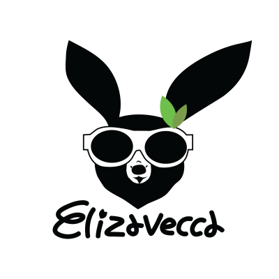 Logótipo de coelho com óculos e texto Elizavecca