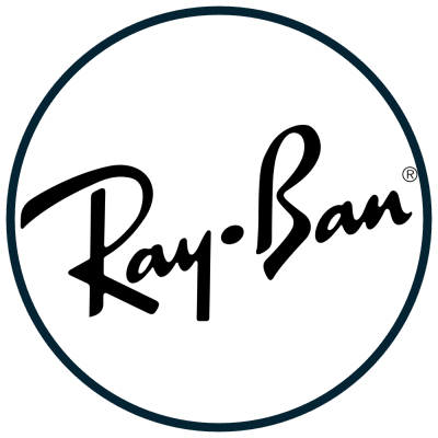 Logotipo Ray-Ban preto sobre fundo branco