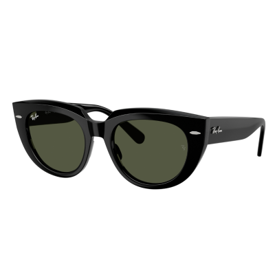 Óculos de sol Ray-Ban com armação preta e lentes verdes escuras