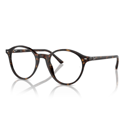 Óculos de grau Ray-Ban com armação padrão tartaruga castanho e logotipo branco