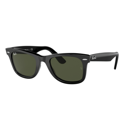 Óculos de sol Ray-Ban de armação preta e lentes verdes escuras