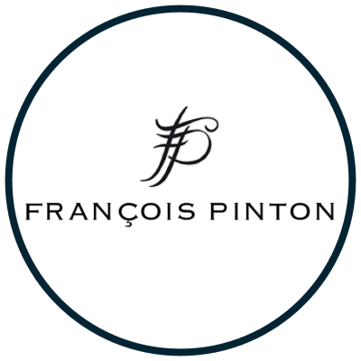 Logótipo redondo com letras FP estilizadas e texto FRANÇOIS PINTON