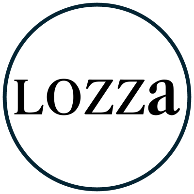 Logótipo da marca LOZZA com letras pretas em fundo branco e círculo preto