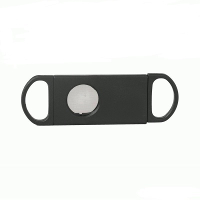 Cortador de charutos preto com lâmina circular de metal