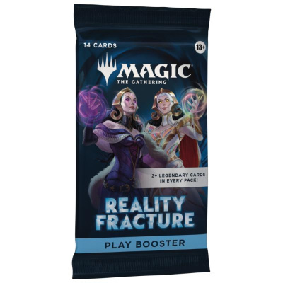 Pacote de cartas Magic The Gathering Reality Fracture com ilustrações de duas personagens femininas.