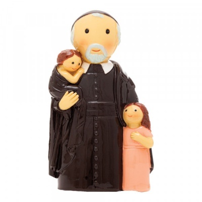 Figura decorativa de homem com duas crianças