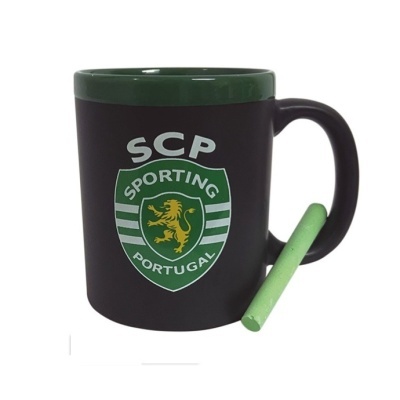 Caneca preta com interior verde e emblema SCP Sporting Portugal