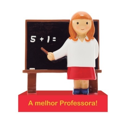 Figurina de professora com quadro negro e texto 'A melhor Professora!'