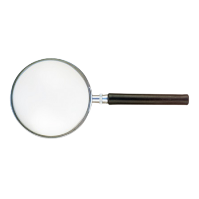 Lupa com armação metálica e cabo preto