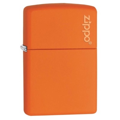 Isqueiro Zippo laranja fosco com logótipo