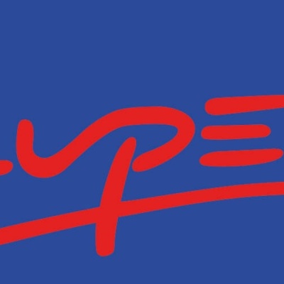 Logotipo Lupel vermelho sobre fundo azul com símbolo ®