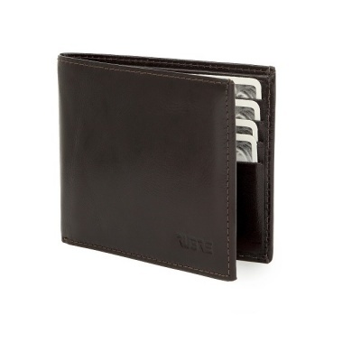 Carteira masculina castanha em couro com compartimentos