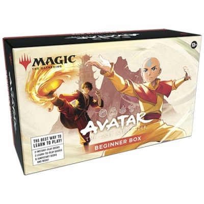 Caixa de jogo Magic The Gathering Avatar The Last Airbender Beginner Box com ilustração de personagens