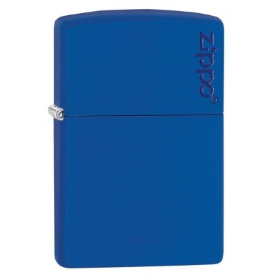 Isqueiro Zippo azul mate com logótipo na lateral