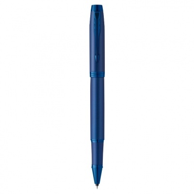 Caneta esferográfica azul com clip prateado