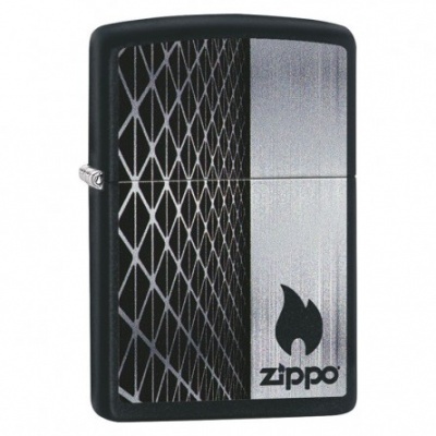 Isqueiro Zippo com padrão em rede e logótipo