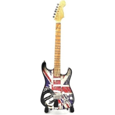 Guitarra elétrica com corpo decorado com bandeira do Reino Unido