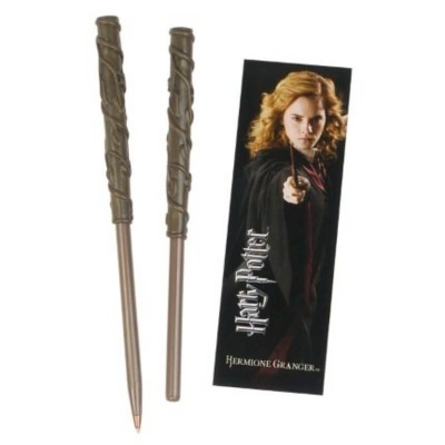 Conjunto de canetas estilo varinha mágica com marcador de livro Hermione Granger