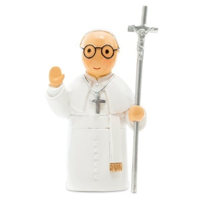 Figura decorativa de Papa com vestes brancas e cajado