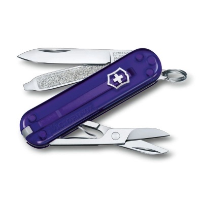 Canivete suíço Victorinox roxo com lâmina, lima e tesoura