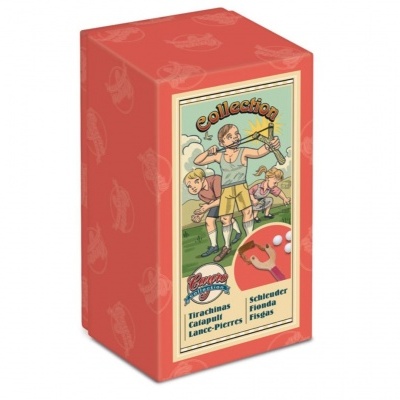 Embalagem vermelha de jogo 'Jeu de la Marelle' com ilustração de crianças a jogar