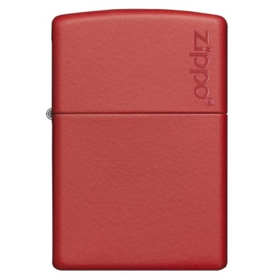 Isqueiro Zippo vermelho com logotipo em relevo