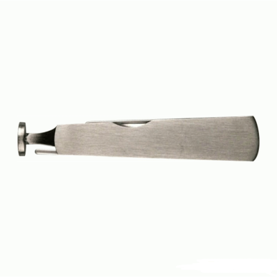 Navalha de barbear em aço inoxidável com acabamento escovado